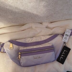 Nicole Miller  Purple and Gold Crossbody Bag or Fanny Pack.